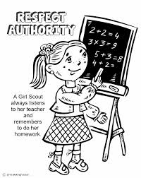 The Law Respect Authority Coloring Page Daisy Girl Scouts Girl Scout Law Girl Scout Daisy Activities