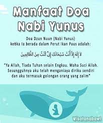 Nabi yunus tinggal di dalam perut ikan besar selama empat puluh hari. Doa Nabi Yunus
