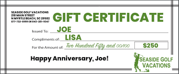 Share the joy of the game by giving them an arizona biltmore golf club gift card. Golf Vacation Package Gift Certificates Myrtle Beach Golf Vacations Seaside Golf Vacations