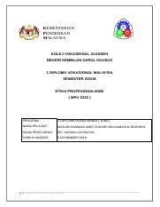 Word Etika Profesionalisme Kajian Kes Docx Kementerian Pendidikan Malaysia Kolej Vokasional Juasseh Negeri Sembilan Darul Khusus 1 Diploma Course Hero