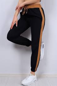26 95 Tl Seritli Siyah Bayan Pantolon 12658b Modamizbir Pantolon Siyah Spor Giyim