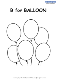 You will find a total of six pages in this printable pack. B For Balloon Coloring Page Worksheets For Preschool Kindergarten Grade Art And Craft Worksheets Schoolmykids Com
