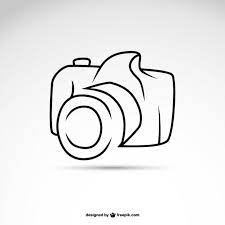Hand drawn, created, posted and copyrighted. Line Art Camera Symbol Logo Template Nohat Free For Designer