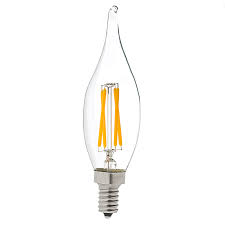 Ca10 Led Filament Bulb 40 Watt Equivalent Candelabra Led Vintage Light Bulb Dimmable 375 Lumens Super Bright Leds