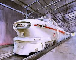 Streamlined 1950s Gm Aerotrain National Railroad Museum Etsy In 2020 Train Railroad Art Landscape Art Prints