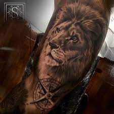Tattoo Filter Black And Grey Style Lion Tattoo On The Right Lion Head Tattoos Lion Tattoo Tattoos