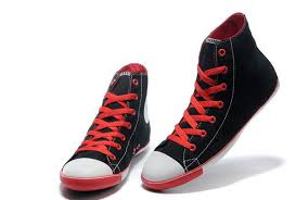 Black And Red Converse High Tops Classic Converse Chuck Taylor All Star Princess Series Women S Canvas Shoes High Top Black Red Canvas Shoes Women Chucks Converse High Top Shoes