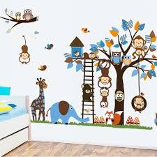 The most common baby owl wall decal material is wood. Jungle Tree Animals Giraffe Owl Lion Wall Stickers Nursery Decal Kids Baby Decor Children S Bedroom Boy Decor Decals Stickers Vinyl Art Universitasfundacion Home Garden