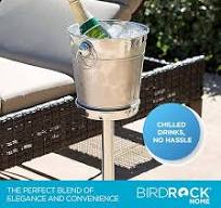 BIRDROCK HOME 18/8 Stainless Steel Champagne Bucket with Stand | Wine  Chiller for Parties | 32in Free Standing Ice Holder | Outdoor Indoor Use