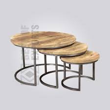 Rustic modern coffee table or bench with plumbing pipe legs. Rustic Industrial Coffee Table Set Of 3 Best Of Exports
