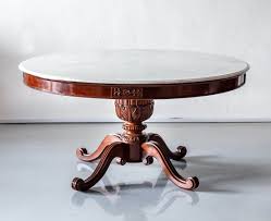 British Colonial Rosewood Round Dining Table With Marble Top The Past Perfect Collection Dining Table Marble Top Dining Table Dining Table Marble
