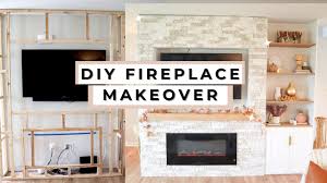 Shop for electric fireplaces online and get free shipping to any home store! Diy Electric Fireplace Makeover Under 900 Stone Mantel Built In Shelves Youtube