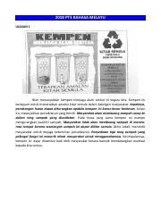 0 ratings0% found this document useful (0 votes). 2018 Pt3 Bahasa Melayu Ulasan Karangan 2018 Pt3 Bahasa Melayu Ulasan 1 Iklan Menunjukkan Kempen Menjaga Alam Sekitar Di Negara Kita Kempen Ini Course Hero