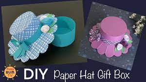 Diy Paper Hat Gift Box I Easy Diy Paper Crafts Paper Crafts Diy Paper Paper Crafts Diy