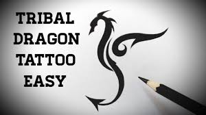 The artist beautifully played with red, gray, black, and yellow to create an authentic oriental look. How To Draw A Tribal Dragon Tattoo Easy Step By Step Drawing Tribal Dragon Tattoo Tattoos Designs Youtube