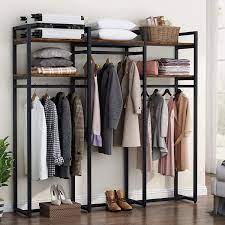 Maybe you would like to learn more about one of these? Buy Tribesigns Freestanding Closet Organizer 75 Inch Heavy Duty Garment Rack For Hanging Clothes Large Open Wardrobe Closet With Hanging Rods Rustic Online In Indonesia B08v4s2mcp