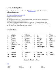 The usage is pretty easy, you can basically type the name of the letter and put a backslash in front of it. Math Symbols In Latex Pdf Search For A Good Cause