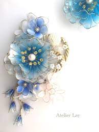 アメリカンフラワーの髪飾り アメリカンフラワー ディップアート 金魚すくい