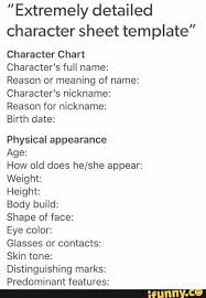 Extremely Detailed Character Sheet Template Character Chart Character S Full Name Reason Or Meaning Of Name Character S Nickname Reason For Nickname Birth Writing Dialogue Prompts Book Writing Tips Writing Promps