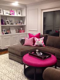 Living Room Makeover In Gray Fuchsia