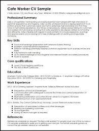 Dear sir, i am writing this application to you so that i can apply for the job of waitress in your restaurant. Cafe Worker Cv Sample Myperfectcv Job Resume Examples Job Resume Sample Resume