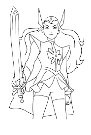 She Ra Coloring Page In 2020 Coloring Pages Color Humanoid Sketch