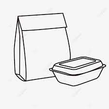 Food Paper Bag And Lunch Box Food Box Black And White Clipart Square 2 Pcs Line Png And Vector With Transparent Background For Free Download In 2021 Lunch Box Recipes Clip