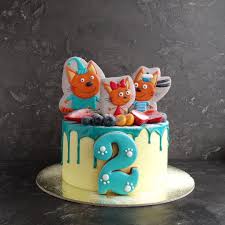 что подарить мальчику на 3 года на день рождения 3 Kota V Novom Cvete Tort Dlya Rebyonka Tort Na Den Rozhdeniya Tort
