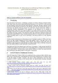 Companies act 2016 (act 777]. Doc Interest Schemes An Alternative Fundraising Platform For Smes Post Covid 19 Economy Dr Seow Hock Peng Academia Edu