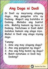 Teacher Fun Files Filipino Reading Materials With Comprehension Questions Reading Comprehension Skills Reading Words Remedial Reading