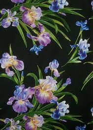 Remnantstriking Primavera Iris Print Pure Cotton Fabric From Etsy Michael Miller Fabric Iris Flowers Michael Miller