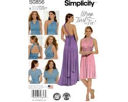 Simplicity S0856 Infinity Bridesmaid Dress Dress Floor Length Maxi Multiway Convertible Wra Infinity Dress Bridesmaid Wedding Dress Patterns Wrap Wedding Dress