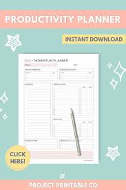 Productivity Planner Productivity Printable Project Etsy Productivity Planner Planner Planner Pages