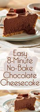 Easy 8 Minute No Bake Chocolate Cheesecake Recipe Recipe Chocolate Cheesecake Recipes Easy Cheesecake No Bake Chocolate Cheesecake