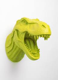 The Mason In Mantis Green Modern T Rex Decor Dinosaur Art White Faux Taxidermy Dinosaur Head Wall Mount Dinosaur Head