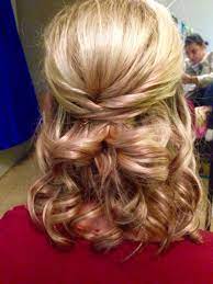 Half Up Half Down Short Curls Mother Of The Bride Hair Medium Length Hair Styles Medium Hair Styles