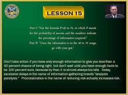 Colin Powell S 40 70 Rule So Important To Remember Procrastination In The Name Of Reducing Risk Actually Increases Risk Lesson How To Apply Leadership