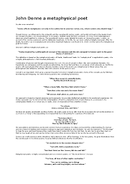 Doc John Donne As Metaphysical Poet Daniyal Wali Academia Edu