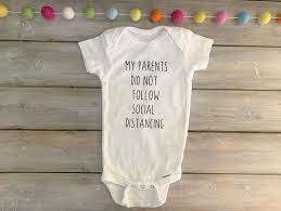 Social Distancing Onesie Baby Shower Gifts Funny Baby Shower Etsy Baby Shower Funny Funny Baby Shower Gifts Cute Baby Shower Gifts