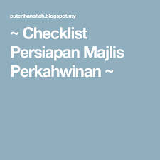 We did not find results for: Checklist Persiapan Majlis Perkahwinan Wedding Checklist Budget Wedding Checklist Checklist