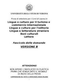 Esempio Test D Ingresso Lettere E Filosofia Universita Di Cascino Docsity