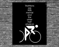 Triathlon Art Typography Poster Print Mental Game Exercise Athlete Digital Art Black Typography Poster Triathlon Poster Prints