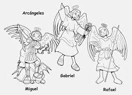 Arcangeles Miguel Gabriel Y Rafael Para Colorear San Rafael Arcangel Arcangel Miguel Arcangeles