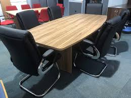 The linear sides allow to place the table in. New Executive Boardroom Meeting Table And 6 New Black Leather Chairs Wakefield Office Furniture