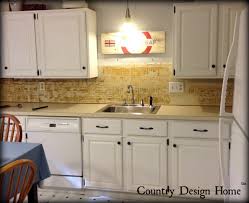 travertine tile backsplash  country