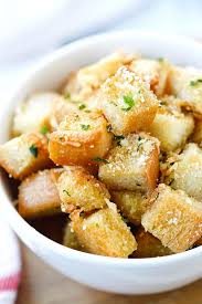 Garlic Herb Parmesan Croutons Croutons Homemade Recipes Food
