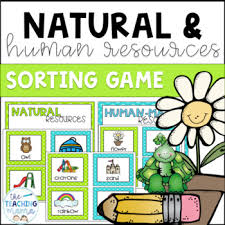 Natural Resources And Human Made Resources Sorting Game Tpt Sorting Games Hands On Activities Teaching Mama