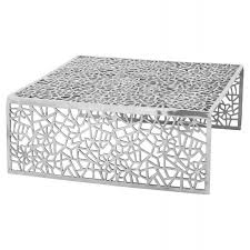Muriel modern round hammered aluminum storage coffee table, antique copper. Coffee Table Square Lady In Aluminium