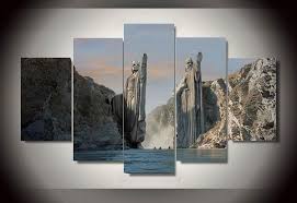 Other names the sentinels of númenor the pillars of the kings the gates of argonath the gate of kings. Der Herr Der Ringe Die Argonath Tore The Lord Of The Rings The Argonath Gates 5 Stuck Leinwand Bilder Bedrucken Wandbilder Hd Drucke Kunst Poster Rahmen Leinwand De Shop