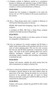 Who says you need a lot of money to start a business in malaysia? 1 A Company Resident In Malaysia Carried On A Con Chegg Com